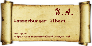 Wasserburger Albert névjegykártya