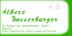 albert wasserburger business card